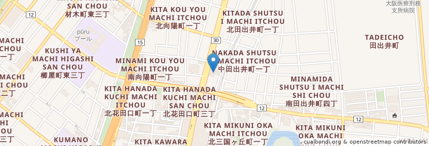 Mapa de ubicacion de 医療法人仁悠会吉川病院 en 日本, 大阪府, 堺市, 堺区.