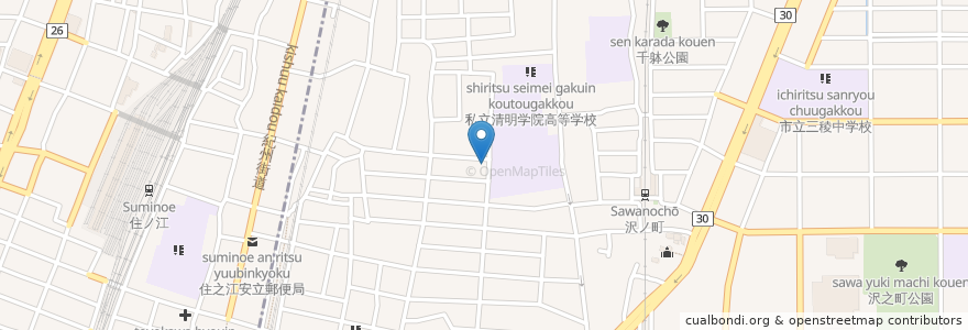 Mapa de ubicacion de 墨江福祉会館老人憩の家 en ژاپن, 大阪府, 大阪市, 住吉区.