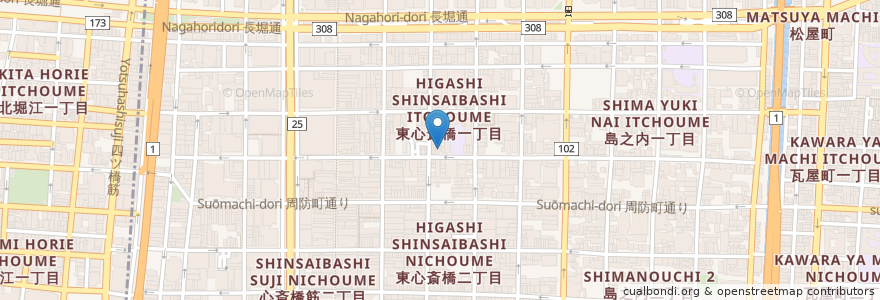 Mapa de ubicacion de 大宝連合老人憩の家 en Japan, 大阪府, Osaka, 中央区.