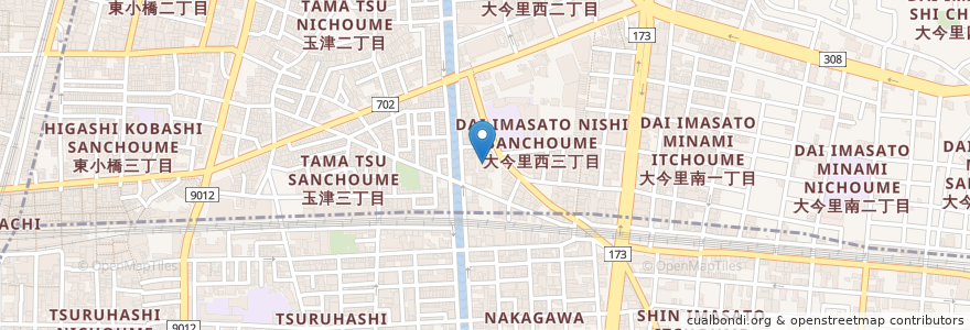 Mapa de ubicacion de 大成老人憩の家 en 日本, 大阪府, 大阪市, 東成区.