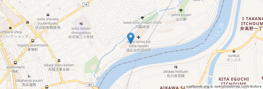 Mapa de ubicacion de 医療型児童発達支援センター 吹田療育園 en 日本, 大阪府, 吹田市.