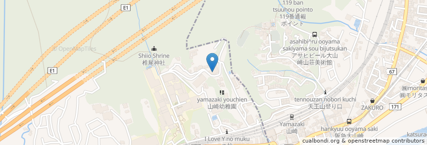 Mapa de ubicacion de 大阪水上隣保館乳児院 en Japão, 大阪府, 島本町.