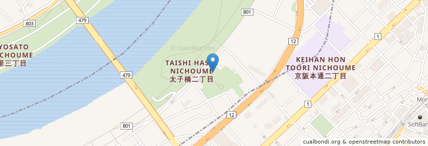 Mapa de ubicacion de 太子橋老人憩の家 en Japon, Préfecture D'Osaka, 大阪市, 旭区.