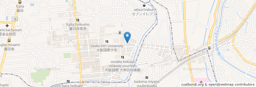 Mapa de ubicacion de 宇野助産院 en 日本, 大阪府, 門真市, 寝屋川市.