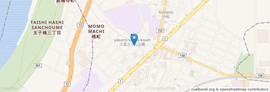 Mapa de ubicacion de 岩津助産院 en Japan, Osaka Prefecture, Moriguchi.