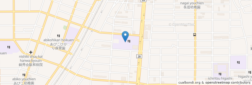Mapa de ubicacion de 我孫子地域在宅サービスステーション en Japan, Osaka Prefecture, Osaka, Sumiyoshi Ward.