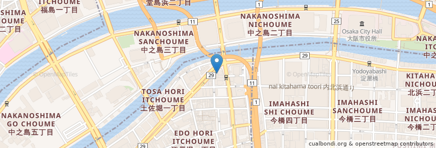 Mapa de ubicacion de 日本ライトハウス盲人情報文化センター en 日本, 大阪府, 大阪市, 北区, 西区.