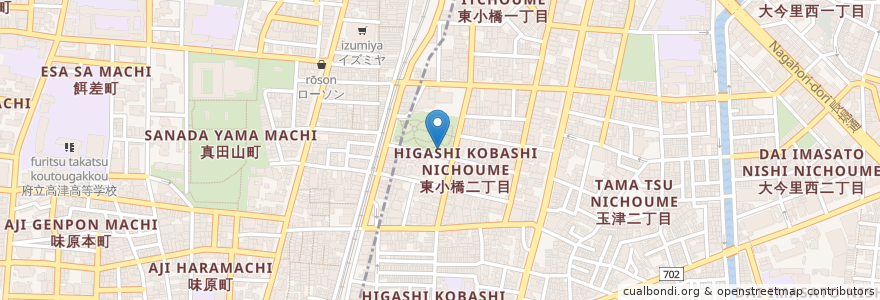 Mapa de ubicacion de 東小橋老人憩の家 en Japan, 大阪府, Osaka, 東成区.