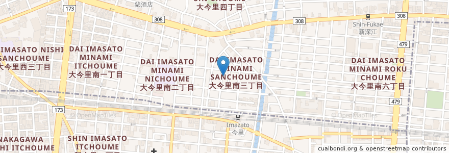 Mapa de ubicacion de 東成区在宅サービスセンター en Japão, 大阪府, 大阪市, 東成区.