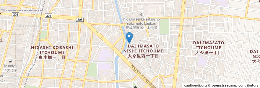 Mapa de ubicacion de 東成育成園 en Japan, 大阪府, Osaka, 東成区.