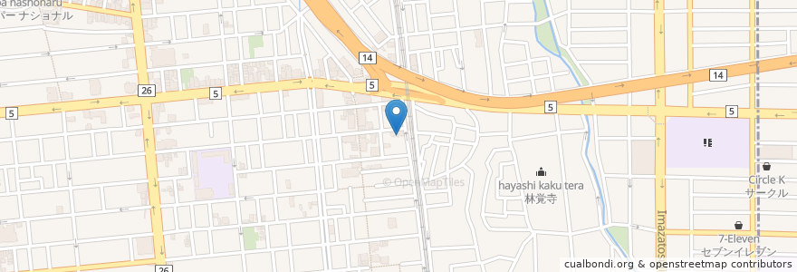 Mapa de ubicacion de 東田辺会館老人憩の家 en اليابان, أوساكا, أوساكا, 東住吉区.