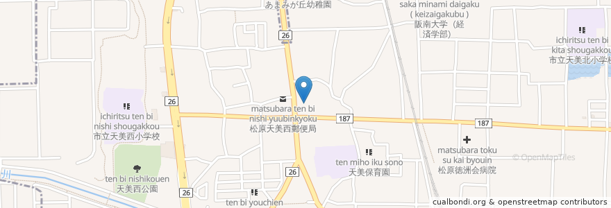 Mapa de ubicacion de 松原市立天美荘 en 日本, 大阪府, 松原市.