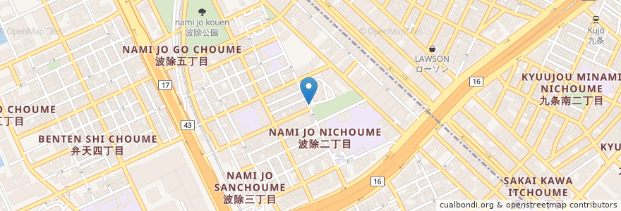 Mapa de ubicacion de 波除老人憩の家 en 日本, 大阪府, 大阪市.