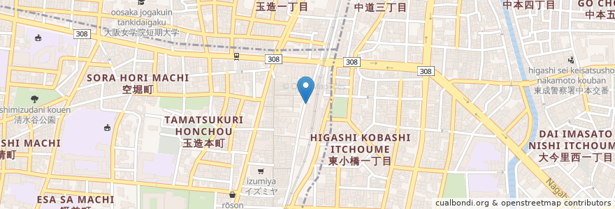 Mapa de ubicacion de 特別 養護 老人 ホーム 四天王寺 たまつくり苑 en 일본, 오사카부, 오사카, 東成区.