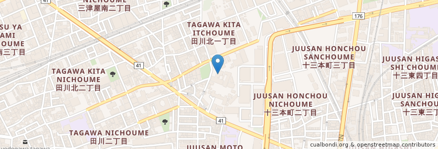 Mapa de ubicacion de 特別養護老人ホーム博愛の園 en Япония, Осака, 大阪市, 淀川区.