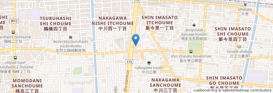 Mapa de ubicacion de 特別養護老人ホーム レインボー今里 en 일본, 오사카부, 오사카, 生野区.