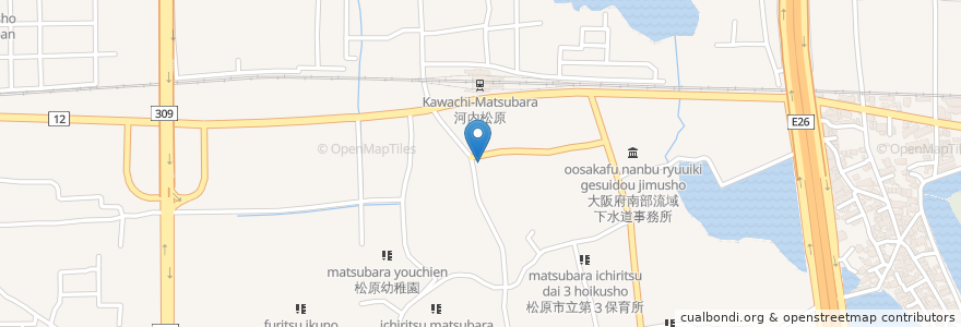 Mapa de ubicacion de 社団法人松原市医師会医療介護センター en 日本, 大阪府, 松原市.