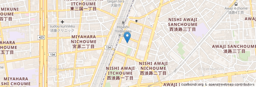 Mapa de ubicacion de 西淡路希望の家 en Japonya, 大阪府, 大阪市, 淀川区.