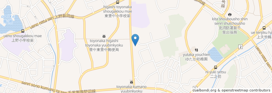 Mapa de ubicacion de 豊中市立東豊中老人憩の家 en 日本, 大阪府, 豊中市.