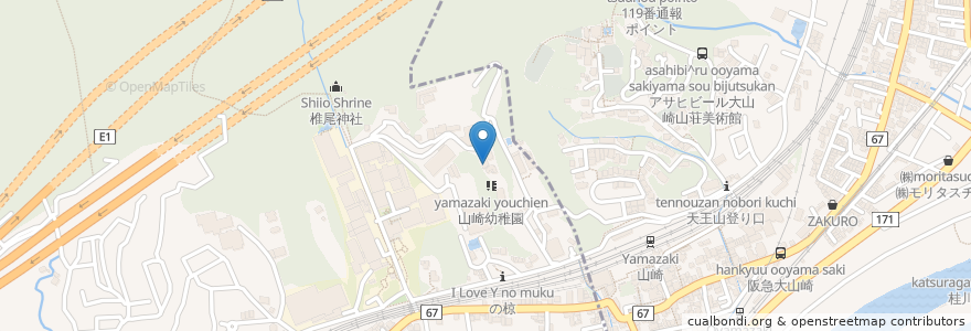 Mapa de ubicacion de 遙学園 en ژاپن, 大阪府, 島本町.