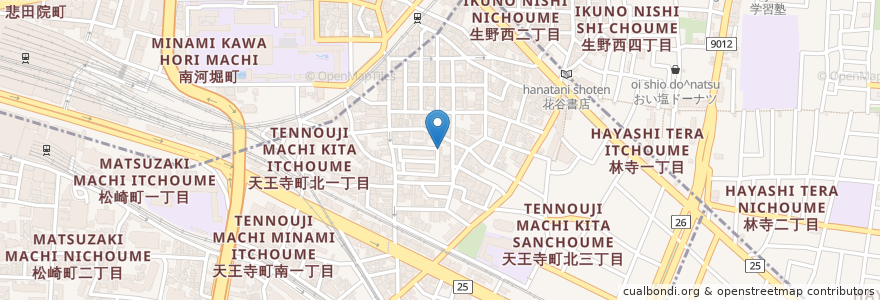 Mapa de ubicacion de 高松会館老人憩の家 en Jepun, 大阪府, 大阪市, 阿倍野区.