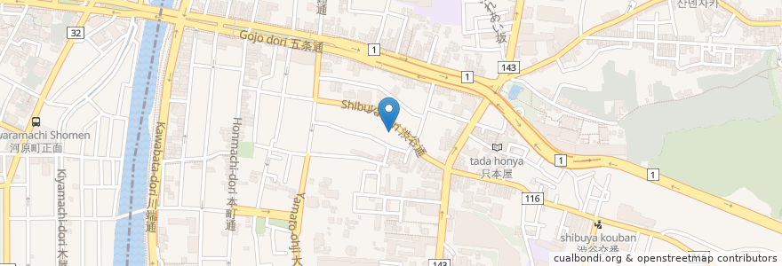 Mapa de ubicacion de なづな学園 en 日本, 京都府, 京都市, 東山区.