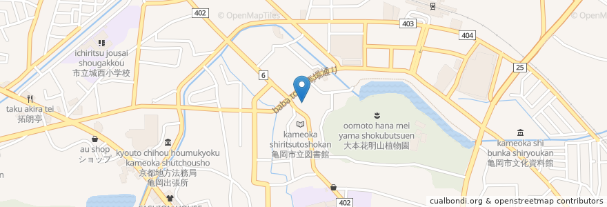 Mapa de ubicacion de 亀岡市身体障害者福祉センター en 일본, 교토부, 亀岡市.