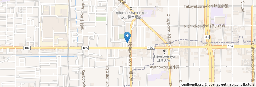 Mapa de ubicacion de 京都市みぶ学園 en Jepun, 京都府, 京都市, 中京区.
