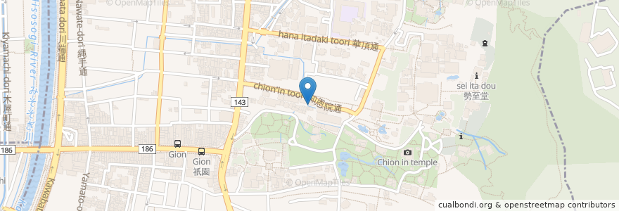Mapa de ubicacion de 京都市むくの木学園 en Japón, Prefectura De Kioto, Kioto, 東山区.