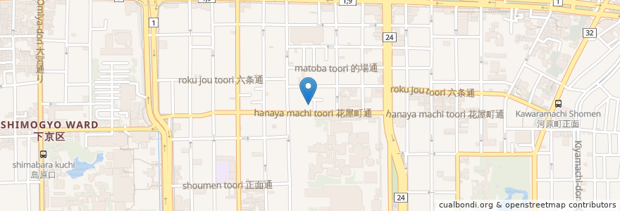 Mapa de ubicacion de 京都市下京老人福祉センター en Jepun, 京都府, 京都市, 下京区.
