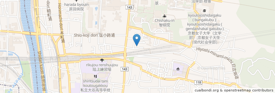 Mapa de ubicacion de 京都市今熊野老人いこいの家 en Japan, Kyoto Prefecture, Kyoto, Higashiyama Ward.