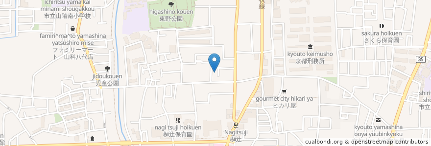 Mapa de ubicacion de 京都市山科老人福祉センター en Япония, Киото, Киото, Ямасина.