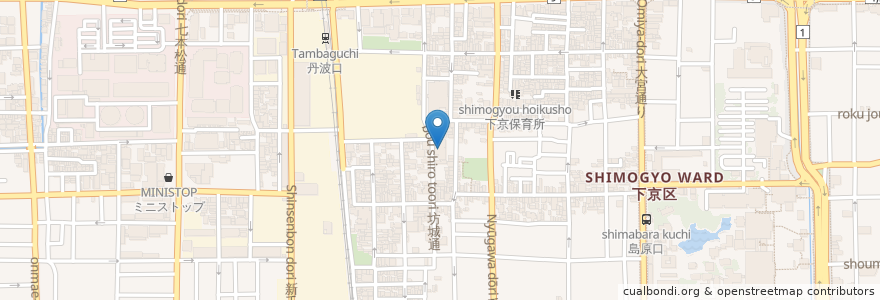 Mapa de ubicacion de 京都市島原在宅介護支援センター en اليابان, 京都府, 京都市, 下京区.