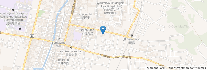 Mapa de ubicacion de 京都市在宅介護支援センター・伏見医師会 en Giappone, Prefettura Di Kyoto, Kyoto, 伏見区.