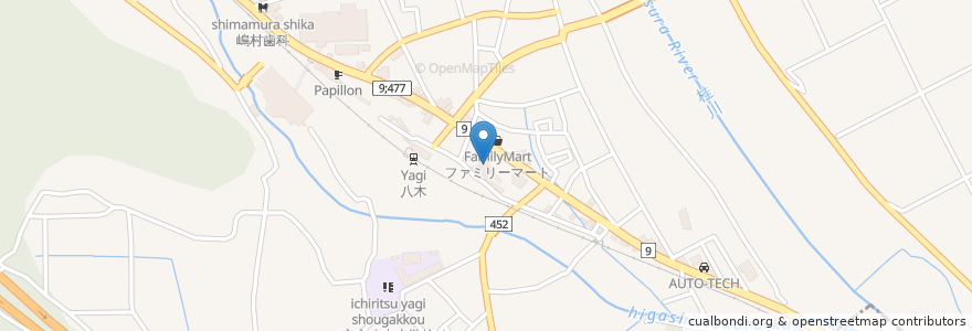 Mapa de ubicacion de 八木町立小規模通所授産施設あじさい園 en 日本, 京都府, 南丹市.