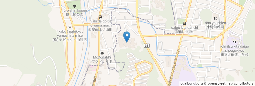 Mapa de ubicacion de 同和園 en اليابان, 京都府, 京都市, 伏見区.