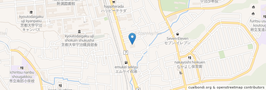 Mapa de ubicacion de 宇治市東宇治在宅介護支援センター en Япония, Киото, Удзи.