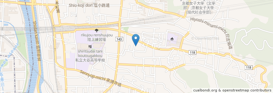 Mapa de ubicacion de 東山診療所 en Japon, Préfecture De Kyoto, 京都市, 東山区.