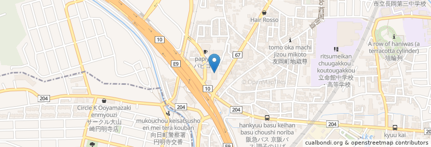Mapa de ubicacion de 長岡京市在宅介護支援センターアゼリア en Japonya, 京都府, 長岡京市.
