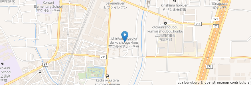 Mapa de ubicacion de 長岡京市立地域福祉センターきりしま苑 en Япония, Киото, Нагаокакё.