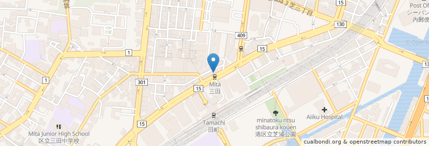 Mapa de ubicacion de とらふぐ亭 en 日本, 東京都, 港区.