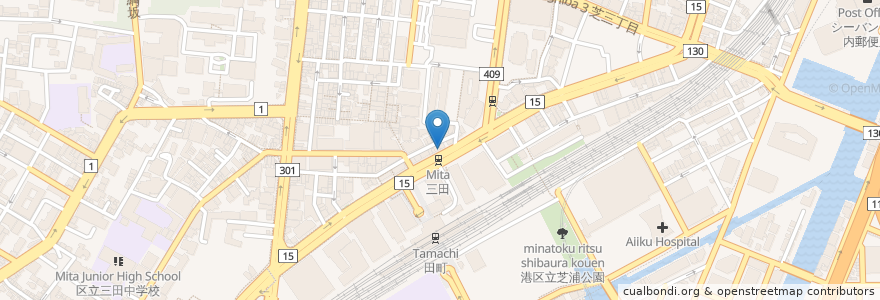 Mapa de ubicacion de 三田眼科 en Japon, Tokyo, 港区.