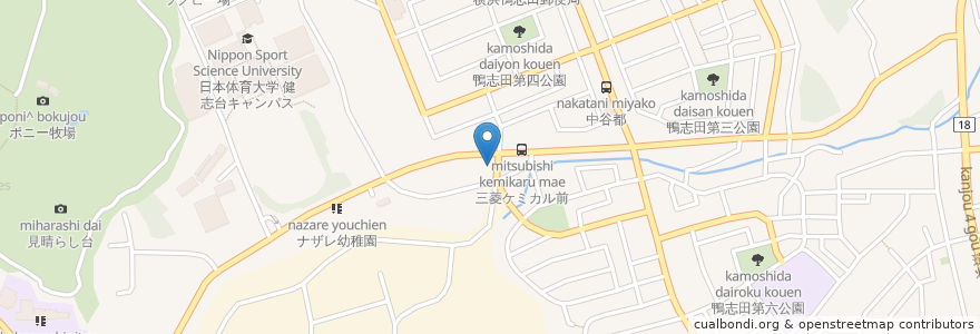 Mapa de ubicacion de 地挽歯科医院 en Japón, Prefectura De Kanagawa, Yokohama, 青葉区.