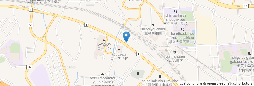 Mapa de ubicacion de 知的障害者デイサービスセンター「ひまわりはうす」 en Jepun, 滋賀県, 大津市.