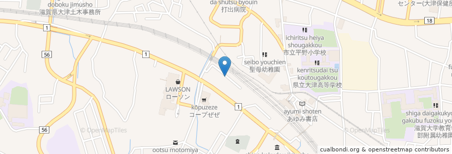 Mapa de ubicacion de やまびこ園 en ژاپن, 滋賀県, 大津市.
