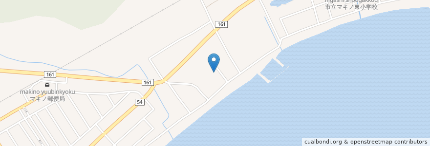 Mapa de ubicacion de マキノ町立西浜老人憩の家 en Япония, Сига, 高島市.
