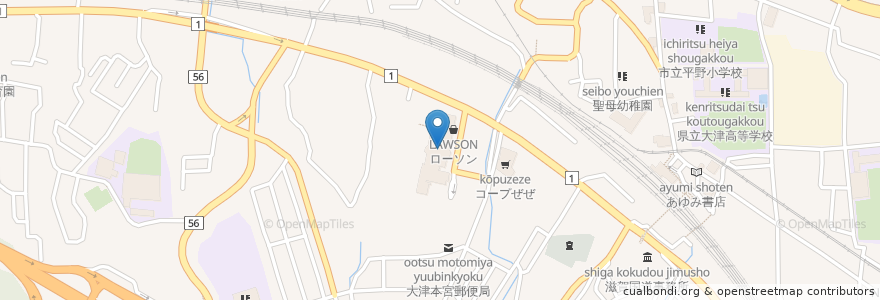 Mapa de ubicacion de 大津市民病院 en Japón, Prefectura De Shiga, 大津市.