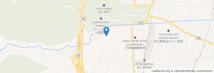 Mapa de ubicacion de 小鳩の家 en Japonya, 滋賀県, 大津市.