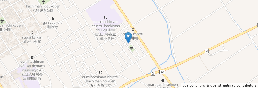 Mapa de ubicacion de 市井町老人憩いの家 en Japonya, 滋賀県, 近江八幡市.