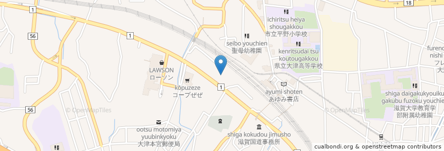 Mapa de ubicacion de おおつ福祉会社会就労センターこだま en ژاپن, 滋賀県, 大津市.